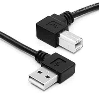 Left Angled USB 2.0 A Male to Left Angled B Male 90 Degree Printer ...