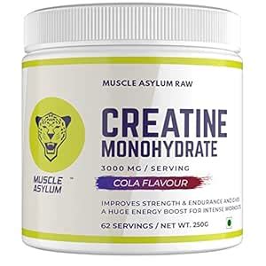 Muscle Asylum Pure Creatine Monohydrate 250g, 62 Servings Cola With ...