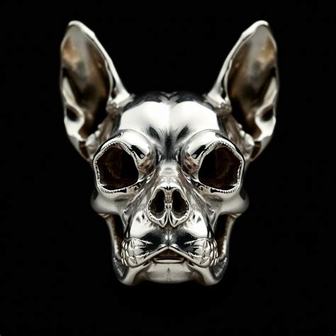 White Gold Bulldog Skull Jewelry | Stable Diffusion Online