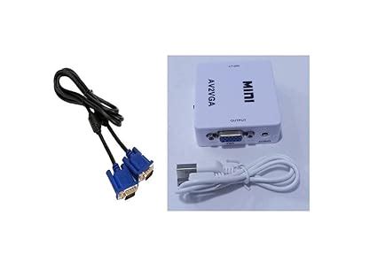 KIPEK AV RCA to VGA (AV2VGA) Converter with Audio Video Adapter (White ...