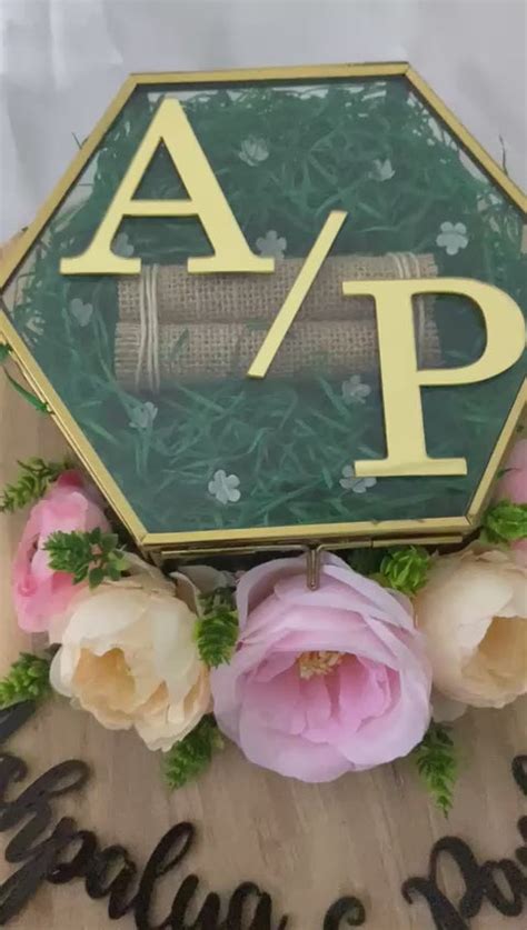 Personalized Engagement Ring Platter with Ring Box | Floral Ring Platt ...