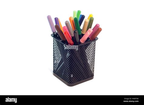 education, isolated, stationery, container, set, organizer, colorful ...