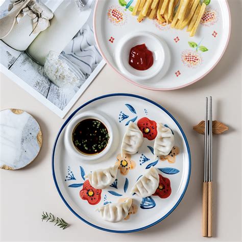 Floral Dumpling Plate Online - Premium Section Plate | Nestasia
