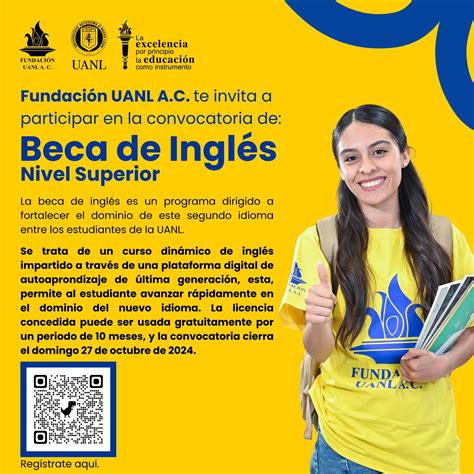 CONVOCATORIA BECA DE INGLÉS NIVEL SUPERIOR 2024 - Fundación UANL
