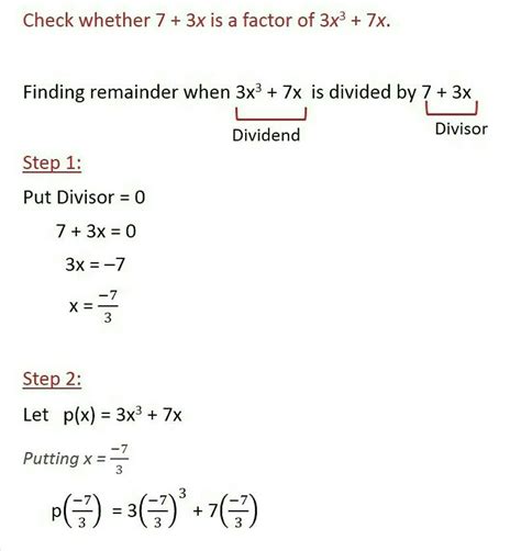 [tex]check \: 7 + 3x \: is \: a \: factor \: of \: {3x}^{3?} + 7x[/tex ...