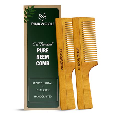 Neem Wooden Comb| Natural, Anti-bacterial Haircare| Pink Woolf – PinkWoolf