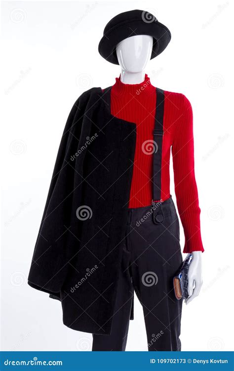 Black Hat and Overcoat for Women. Stock Image - Image of beauty ...