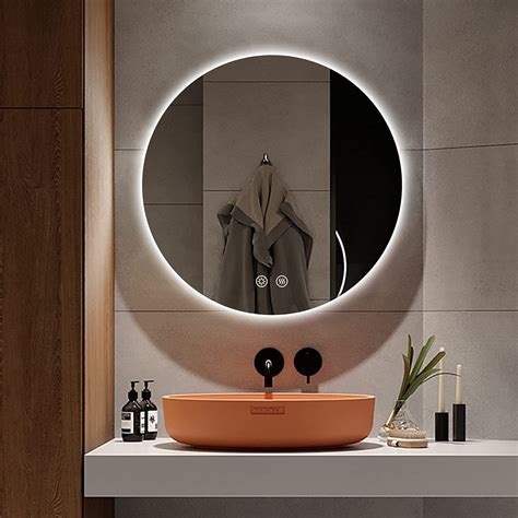 BBE Modern & Contemporary Lighted Fog Free Round Bathroom / Vanity ...