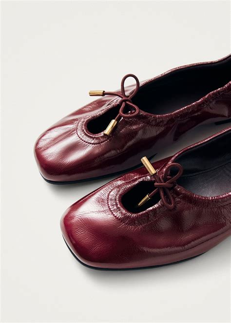 Rosalind Burgundy Patent Leather Ballet Flats | ALOHAS