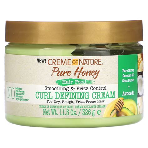 Creme Of Nature, Pure Honey, Hair Food, Smoothing & Frizz Control Curl Defining Cream, 11.5 oz ...