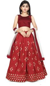 om guru creation Girls Lehenga Choli Ethnic Wear Embroidered Lehenga ...