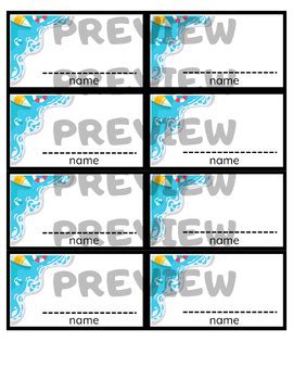 Summer Name tags by Conbell Academy- Bilingual Resources | TPT