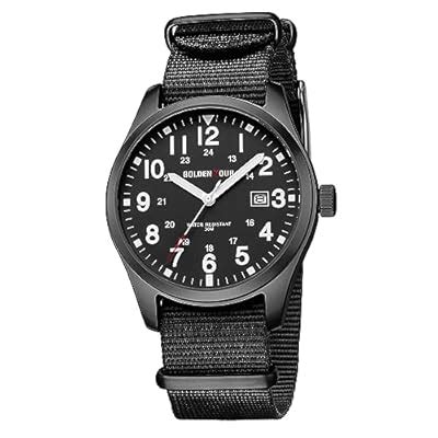 GOLDEN HOUR Men's Nylon Slip-Thru Strap Watch with India | Ubuy