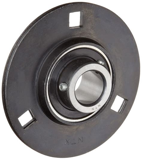 NTN AELPF206 Light Duty Flange Bearing, 3 Bolts, Eccentric Lock, Non ...