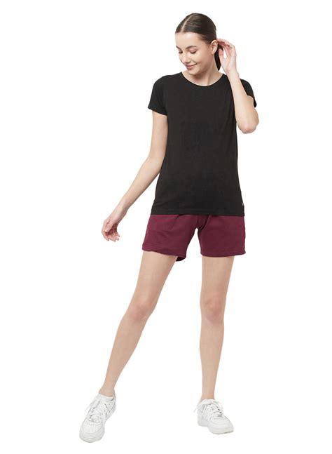 Women's 5" active wear pure cotton shorts - Maroon – TRUEREVO