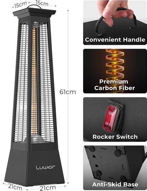 Review Outdoor Patio Heater, Luwior 360° Pyramid Electric Infrared ...