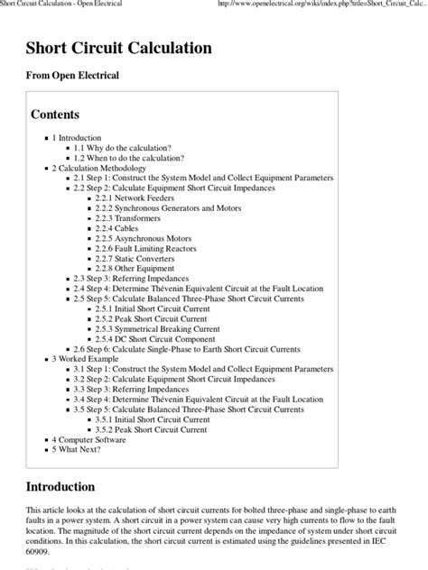 Image result for Example of Cable Short Circuit Calculation