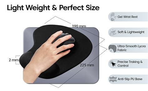 Sounce Ergonomic Mouse Pad with Gel Wrist Rest Support