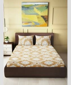 CARLTON LONDON 144 TC Cotton Double Floral Flat Bedsheet - Buy CARLTON ...