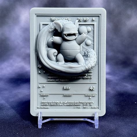 🐉 Wartortle 3D Printable Pokémon Card; Pokemon TCG・ STL File for 3D ...