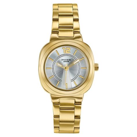 Buy Online Poze By Sonata Quartz Analog Silver Dial Golden Stainless ...