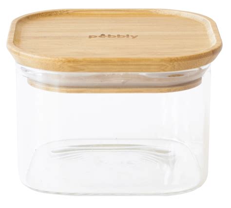 Pebbly - Vorratsglas mit Bambusd. 0.5 l 11 x 11 x 7 cm | meister-messer.ch