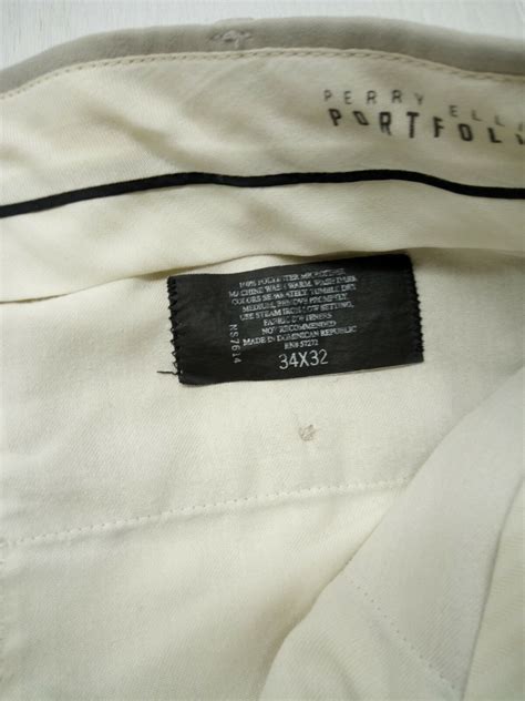 Perry Ellis Portfolio Men’s size 34x32 Cream Tan Polyester Dress Pants ...