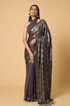 Buy Grey Silk, Chiffon Sequins Diamond Pattern Saree With Unstitched ...
