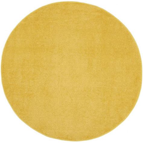 6 x 6 ft. Yellow Non Skid Indoor & Outdoor Round Area Rug - Yellow - 6 ...