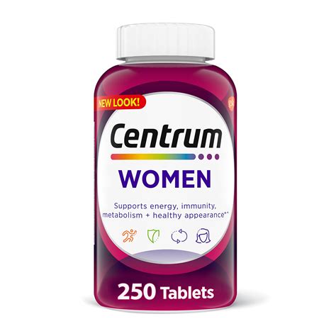Centrum Multivitamin for Women, Multivitamin/Multimineral Supplement with Iron, Vitamin D3, B ...