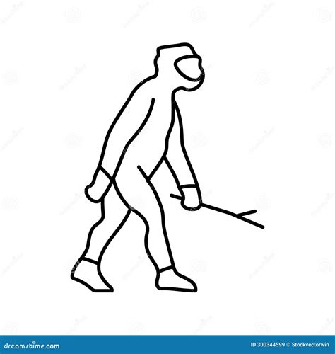 Erectus Human Evolution Line Icon Illustration Stock Illustration - Illustration of change ...