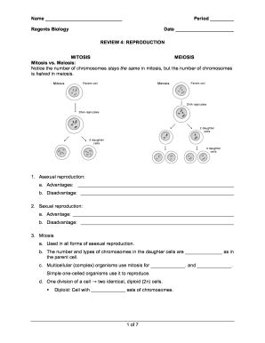 Regent Biology Review 4 Reproduction - Blank Fillable Template | Fill ...