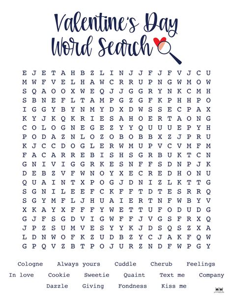 Valentine's Day Word Searches - 20 FREE Pages | Printabulls