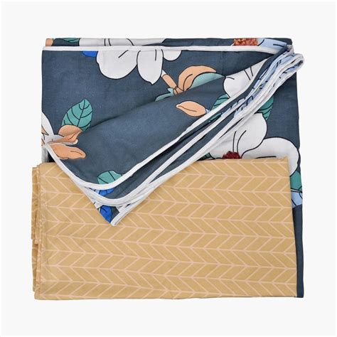 Buy Corsica Glace Multicolour Printed Microfiber Double Bed-In-A-Bag ...