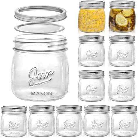 Amazon.com: Ball Regular Mouth Pint 16-oz Mason Jar with Lids and Bands ...