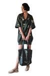Buy Green Organic Cotton Print Sign Asymmetric Sydney Prism Short Shift ...