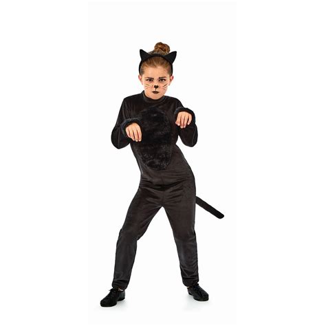 Fun Shack Girls Black Cat Costume - Velour Material, Halloween Fancy ...