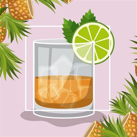 Best drinks tropical cocktail | Premium Vector