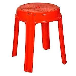 SP Plastic Round Stool, Color Red : Amazon.in: Home & Kitchen