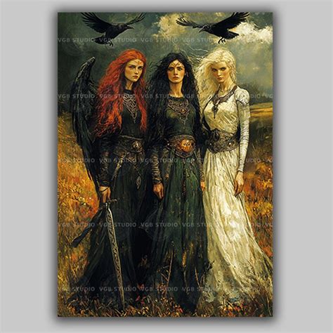 The Morrigan Badb Macha and Nemain Celtic Triple Goddess Print, Irish ...