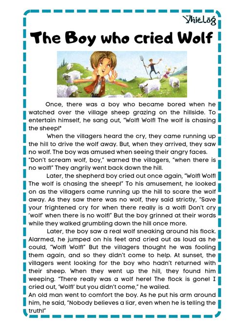 The Boy who cried Wolf | English poems for kids, English stories for kids, Short stories for kids