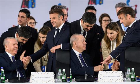 Turkey's Erdogan grabs Macron's finger at European summit and refuses ...