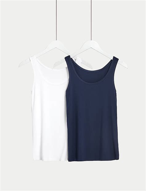 Buy 2pk Flexifit™ Modal Rich Vests at Marks & Spencer