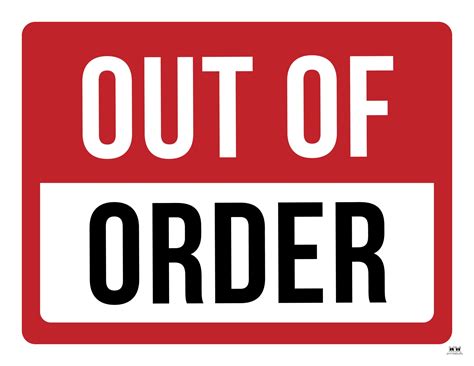 Out Of Order Signs - 25 FREE Printable Signs | Printabulls