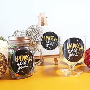 weRevel Happy New Year Stickers, 40 Count, 2 Inches, Round : Amazon.in ...