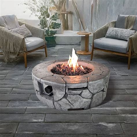 Damerin 40000 -BTU Gray Steel Liquid propane Outdoor Fireplace in the ...