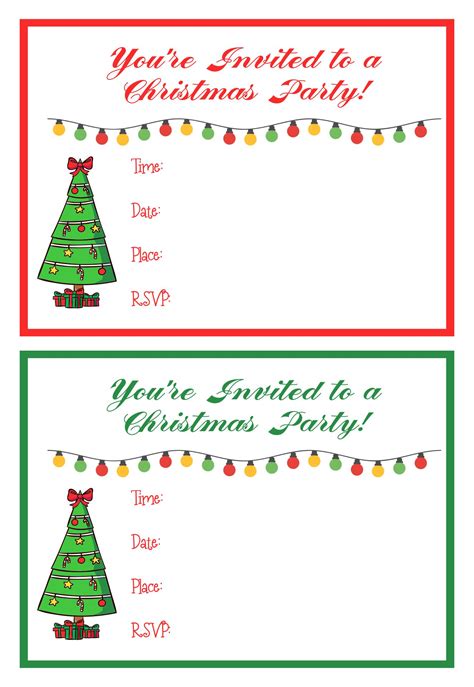 Printable Christmas Party Invitation - Printable Free Templates