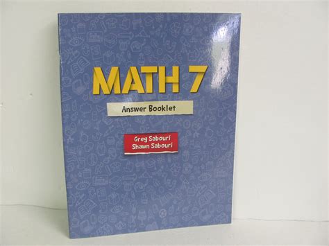 Math 7 Teaching Textbook Answer Key Pre-Owned Sabouri Mathematics ...
