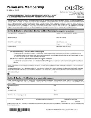 CA CalSTRS ES 0350 2017 - Fill and Sign Printable Template Online