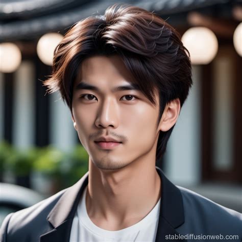 Medium Hairstyles for Asian Men | Stable Diffusion Online